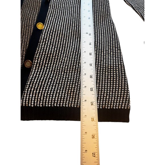 J. Peterman XS Navy Blue White Knit Twinset Cardigan & Tank Top 100% Rayon - Picture 11 of 16